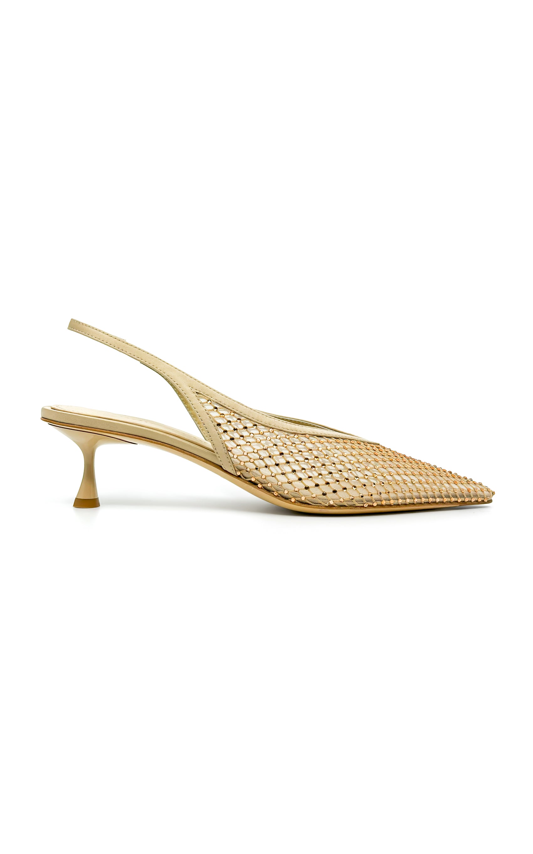 Razor Crystal-Mesh Slingback Pumps