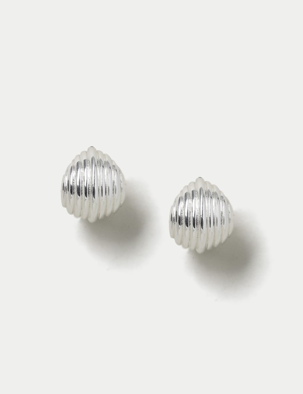 Ridged Oversized Stud Earrings