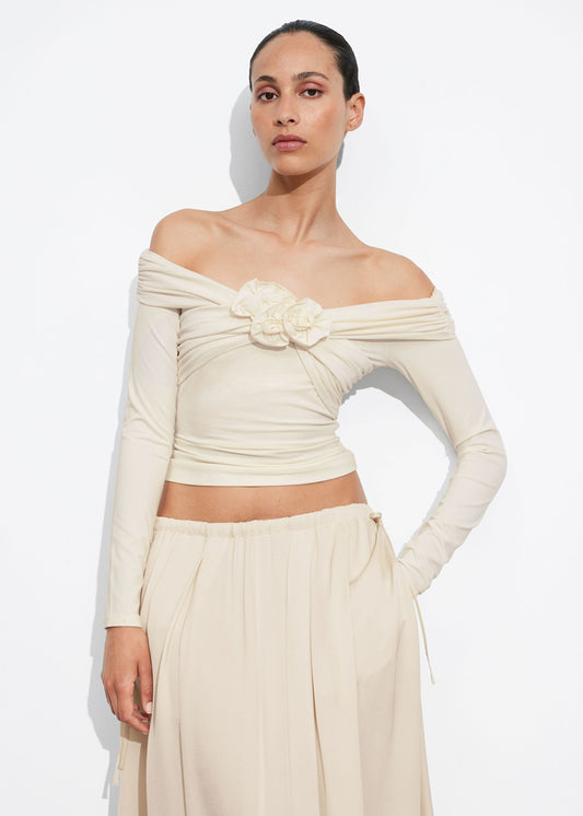 Ruched Off Shoulder Top