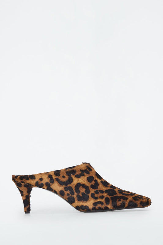 SQUARE TOE LEOPARD PONY HAIR MULES