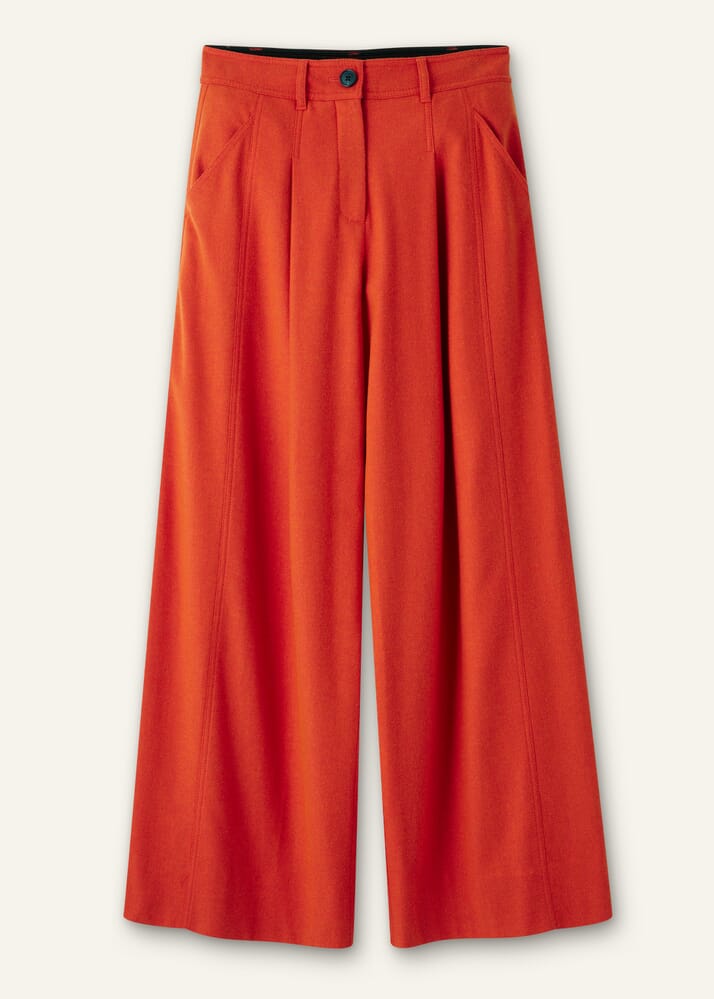 Short Length Wide Leg Pleat Front Trouser