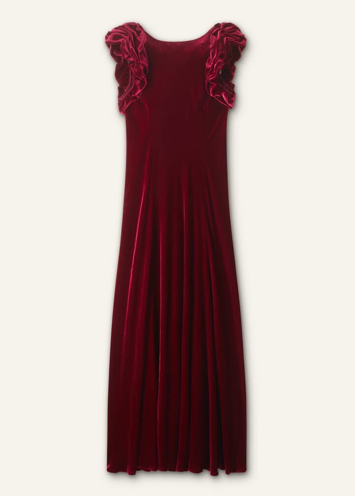 Silk Blend Velvet Maxi Dress