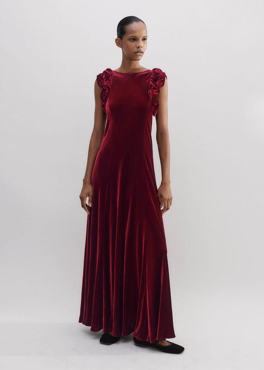 Silk Blend Velvet Maxi Dress