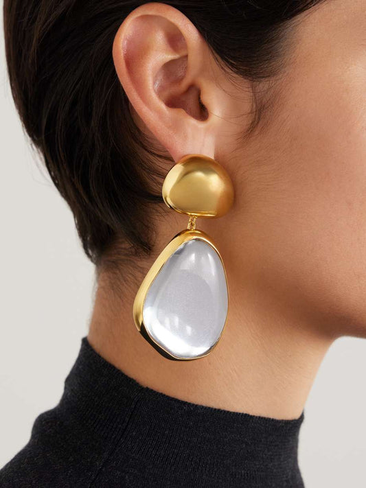 Specchio gold tone and resin earrings