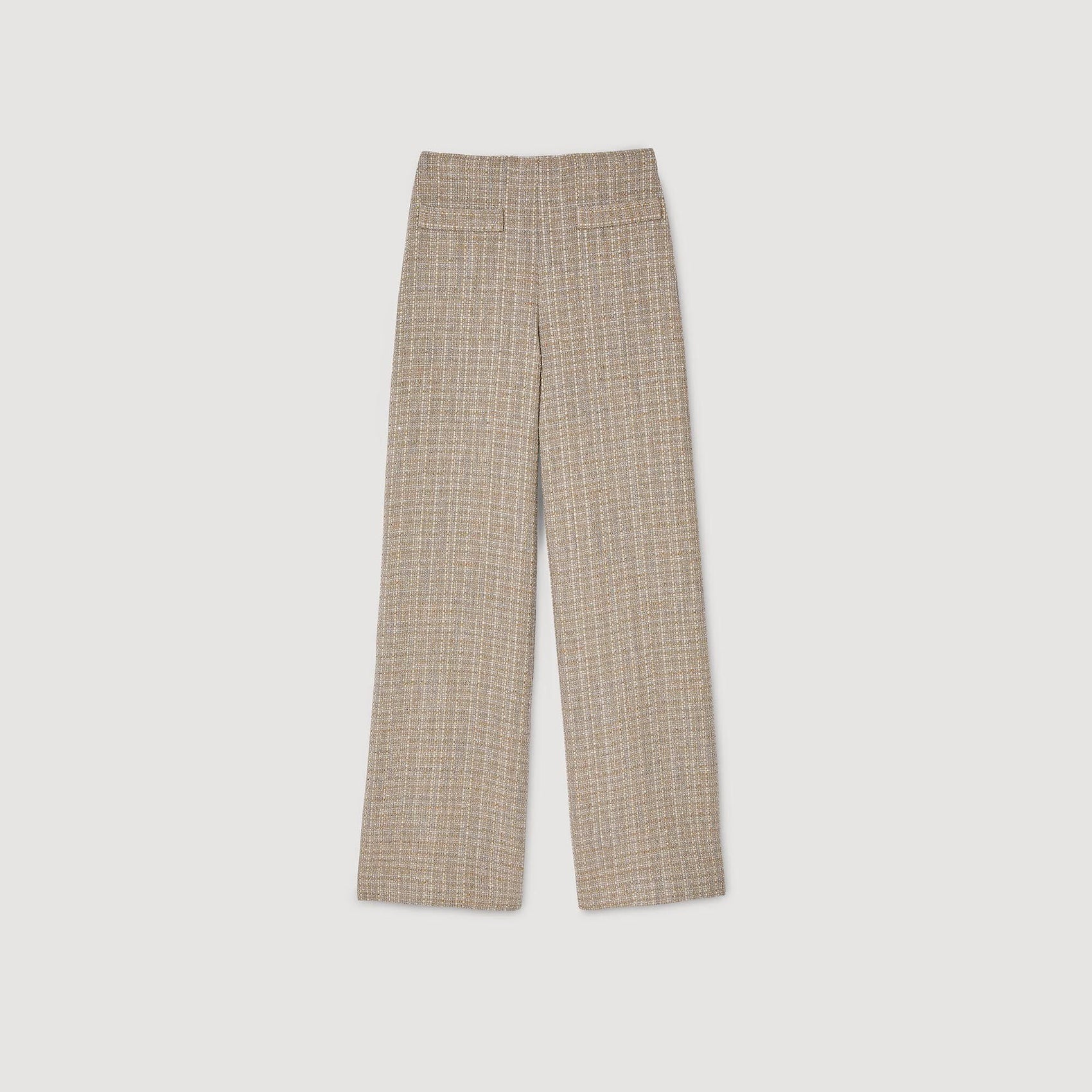 Straight leg tweed trousers