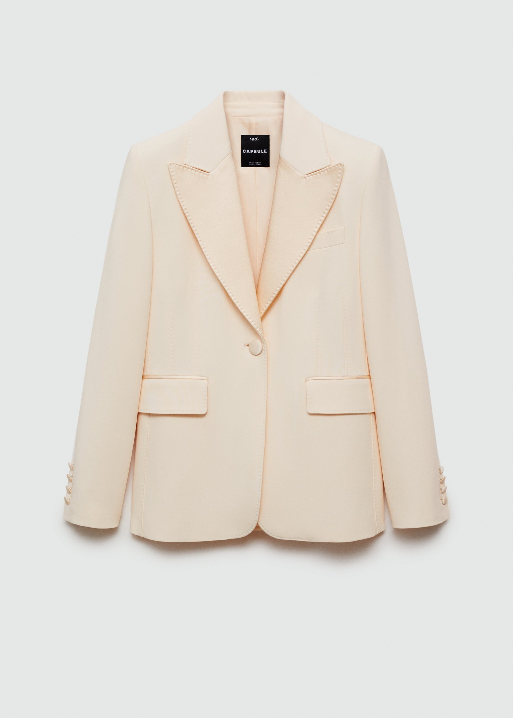 Structured jacket with satin lapels