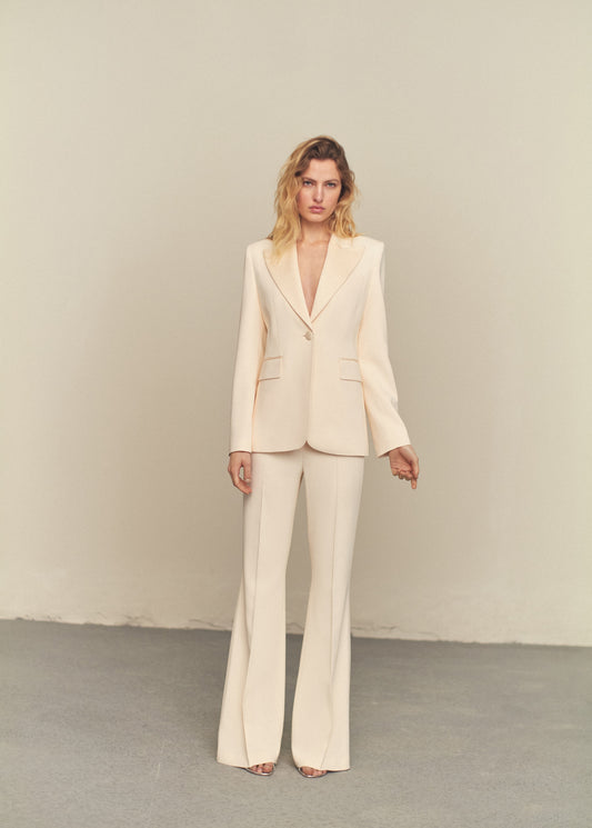 Structured jacket with satin lapels