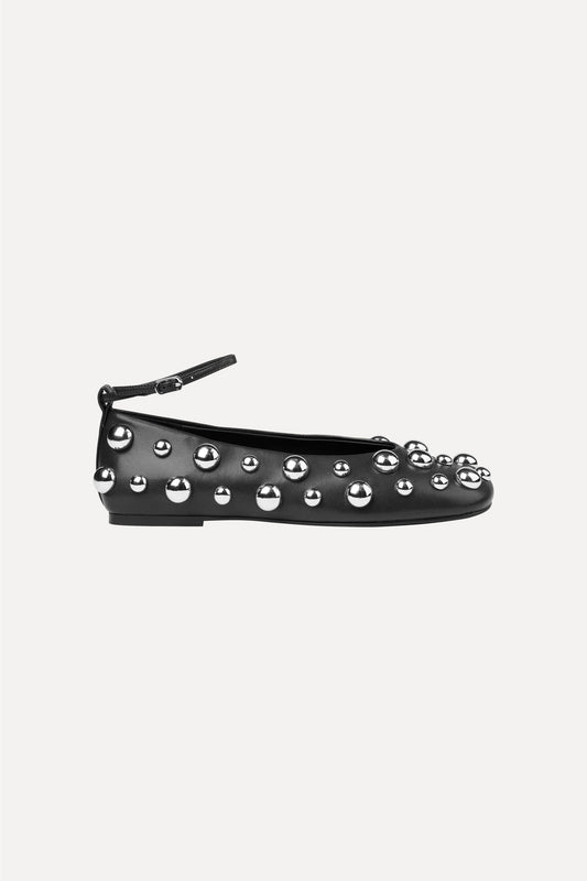 Studded Ballerina Jet Black