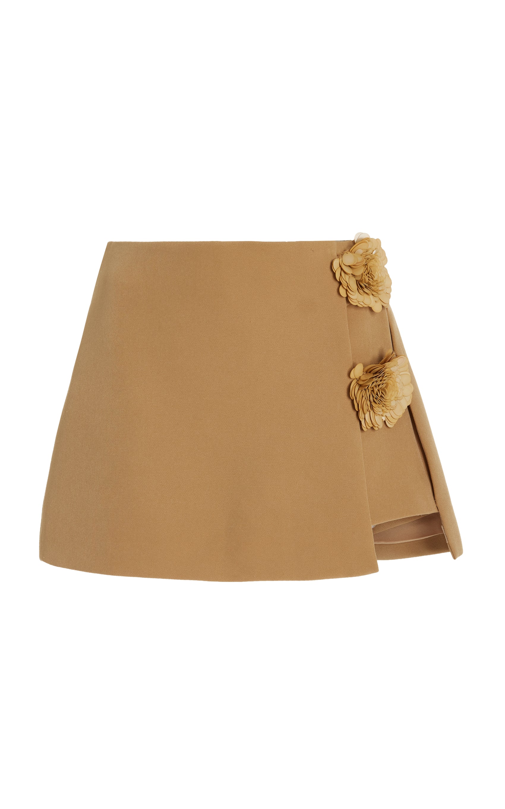 Susie Floral-Appliquéd Crepe Mini Skirt