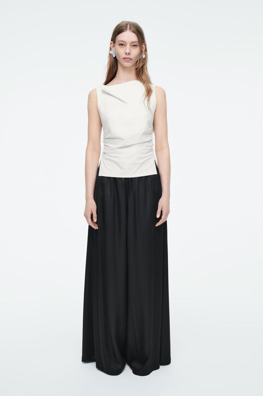 TWILL PALAZZO TROUSERS