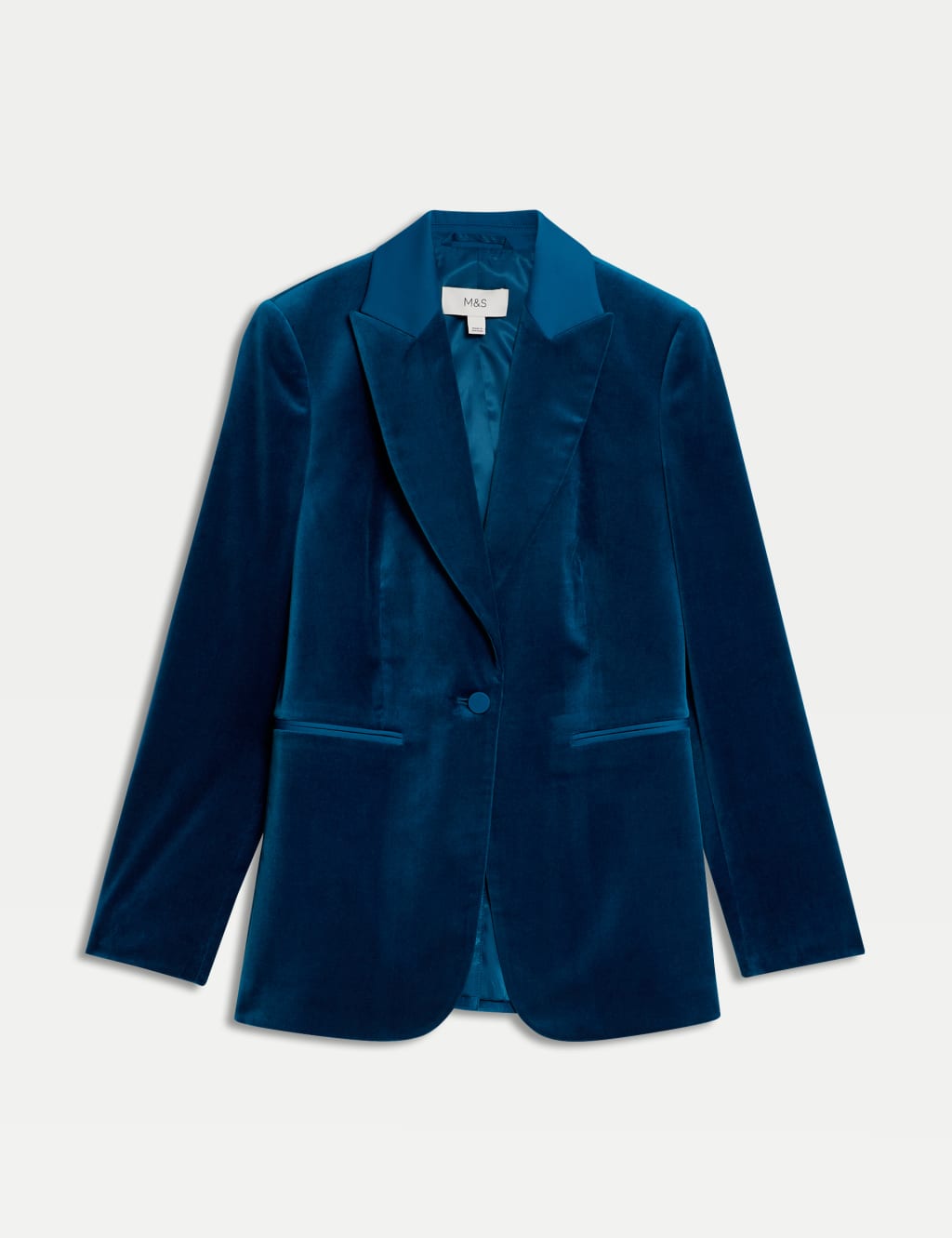 Velvet Tailored Single Breasted Blazer