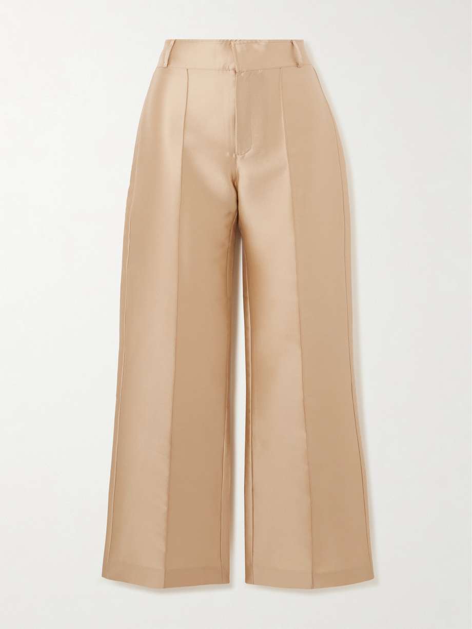 Yoshi faille wide leg pants