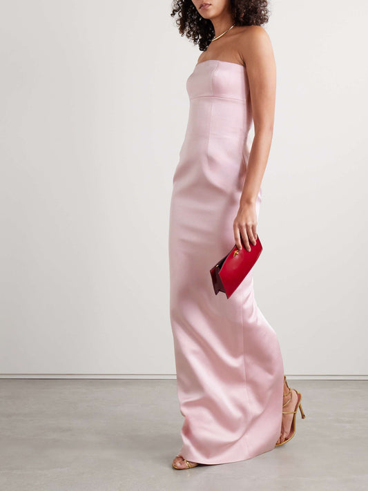 Zoey strapless satin gown