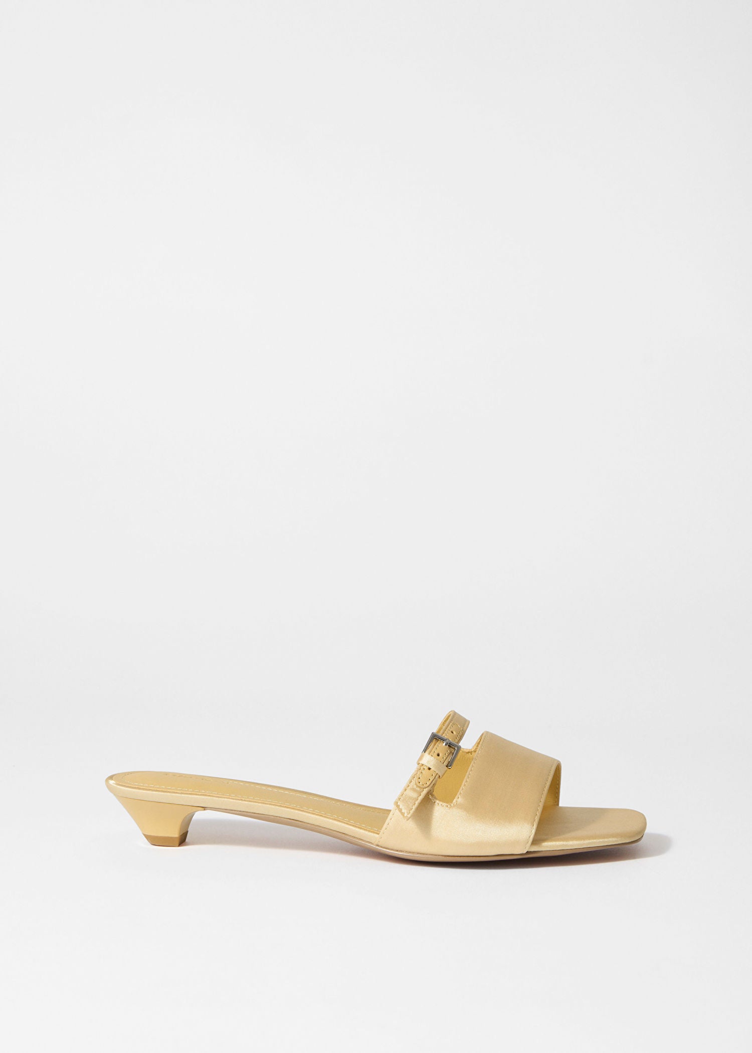Buckle-Embellished Leather Mules