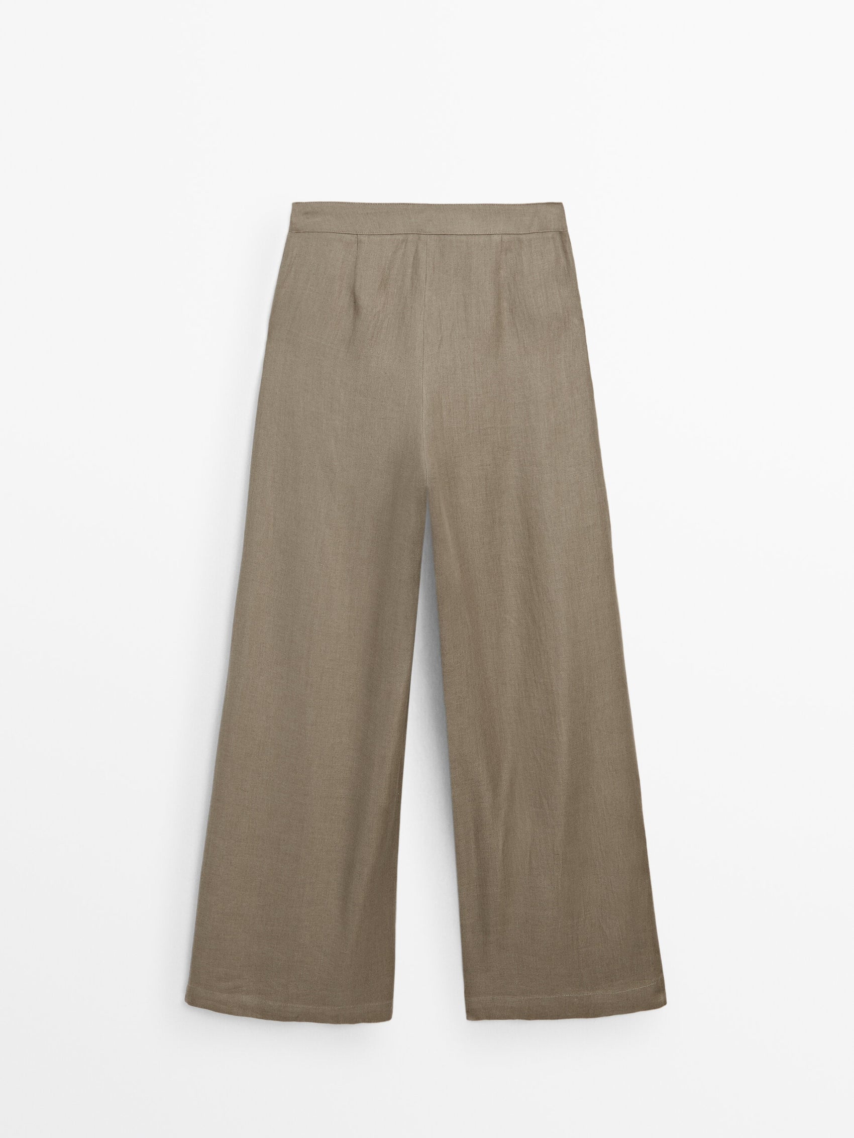 linen wide leg trousers with darts