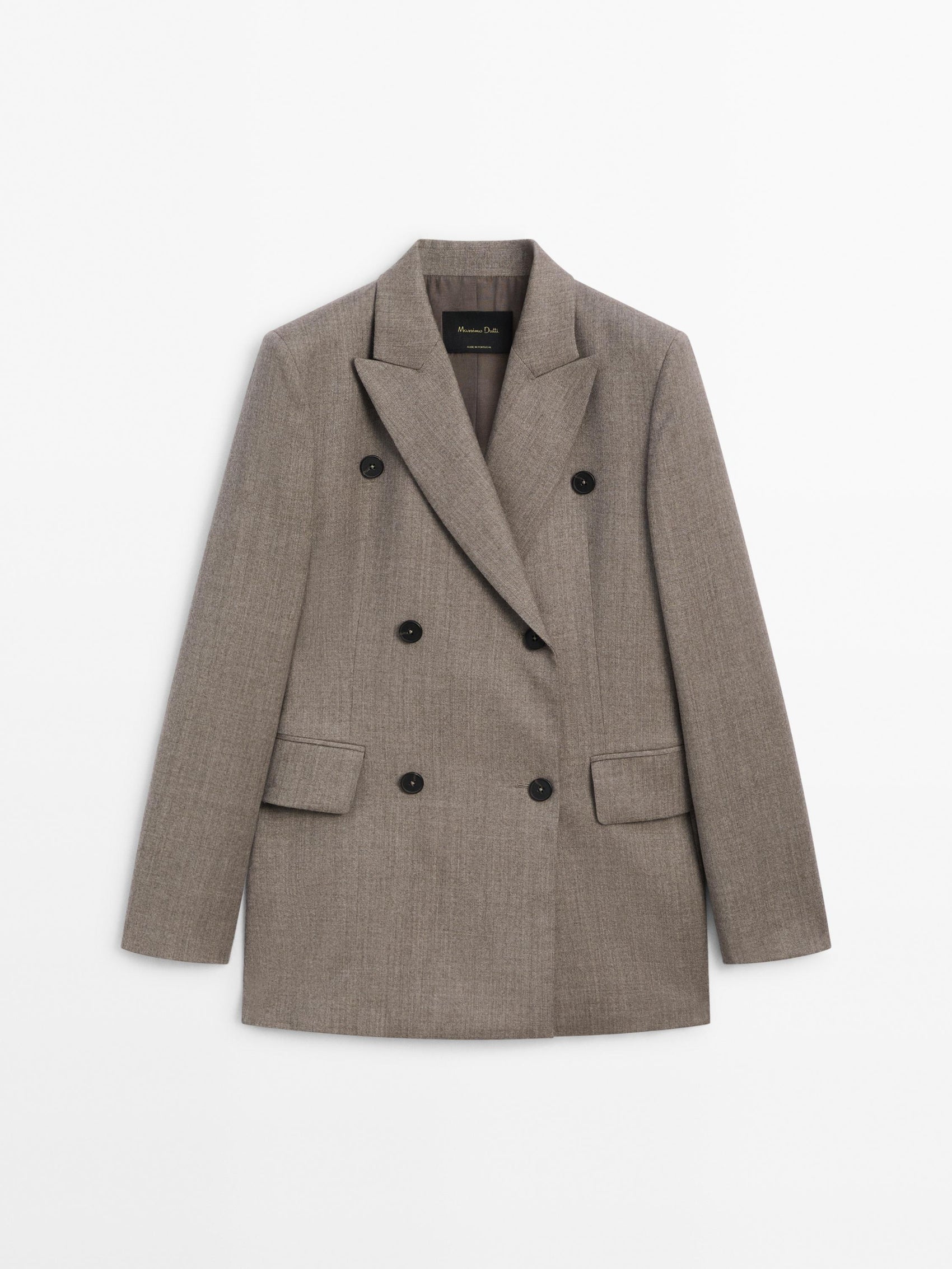 wool blazer with pocket detail